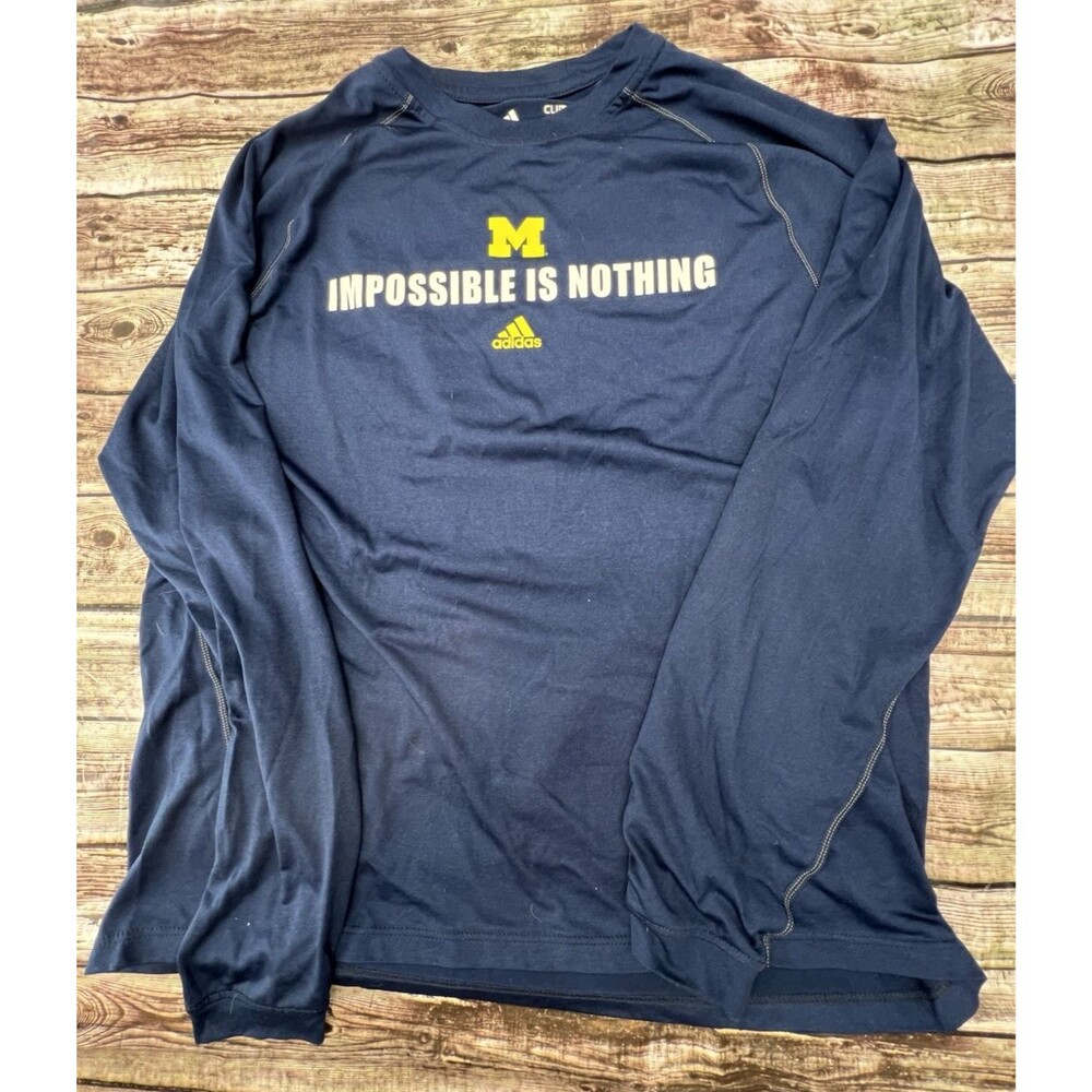 Michigan Wolverines Adidas Men’s Large Long-Sleeved Tee Impossible Is Nothing